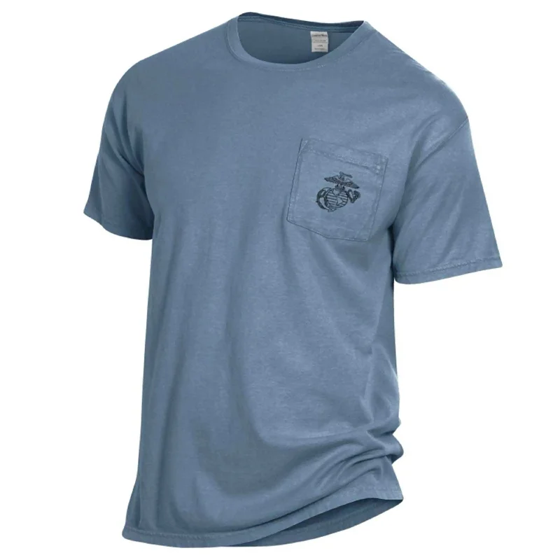 Comfort Colors EGA Saltwater Blue Pocket Tee