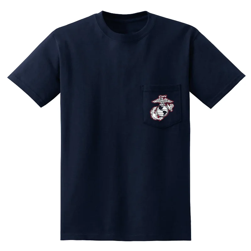 Marines Red & White EGA Chest Seal Pocket Tee