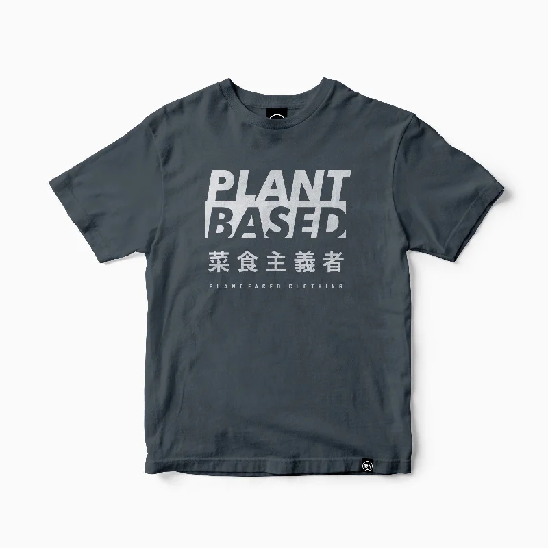 Plant Based Kanji Tee - Dark Charcoal - T-Shirt