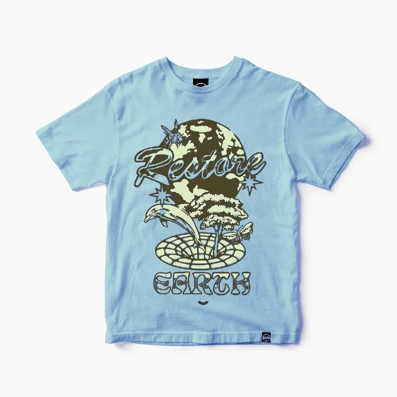 Restore Earth Tee - Baby Blue