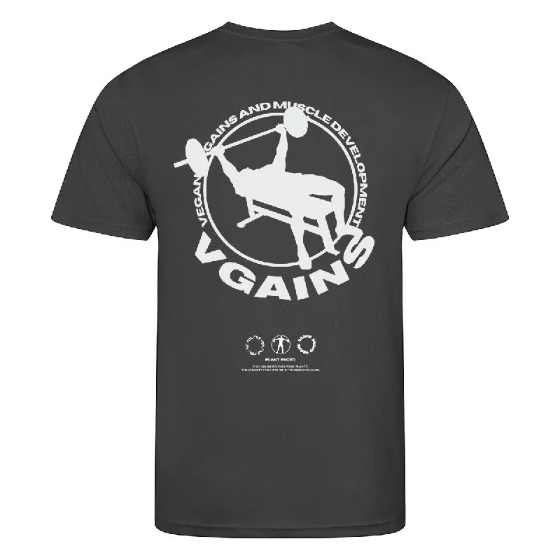 VGAINS Emblem Recycled Cool Training Tee Mens - Charcoal