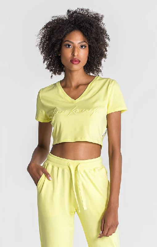 Yellow Chromatica Cropped Tee