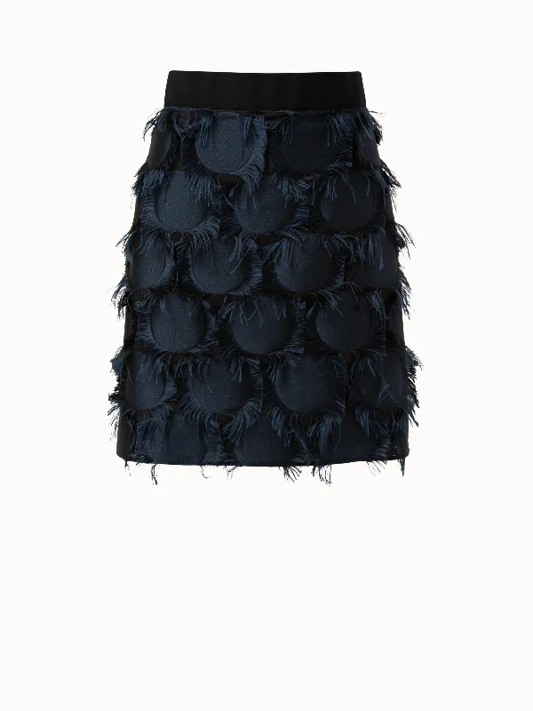 Fringed Dot Fil Coupe Short Skirt