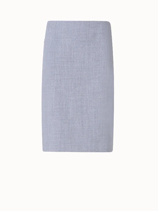 Pencil Skirt in Wool Double-Face with Zip Pockets