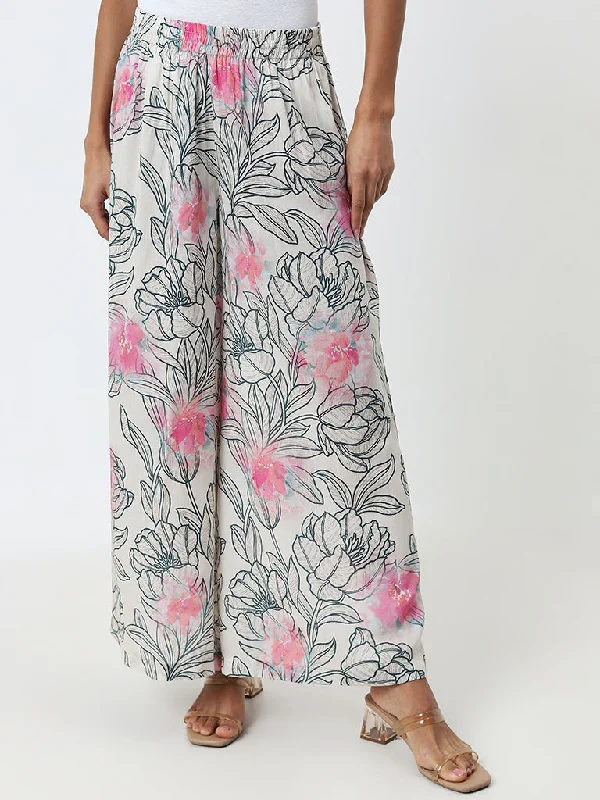 Zuba Multicolour Floral High-Rise Palazzos