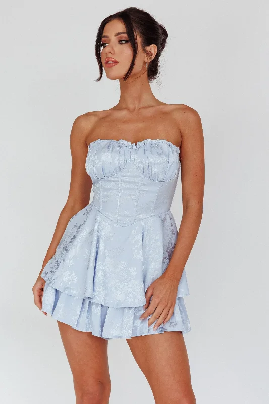 Angel Sky Gathered Bust Romper Dust Blue