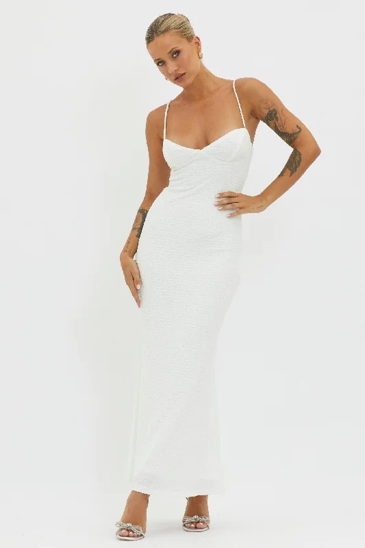 Lennox Elastic Back Bodycon Dress White