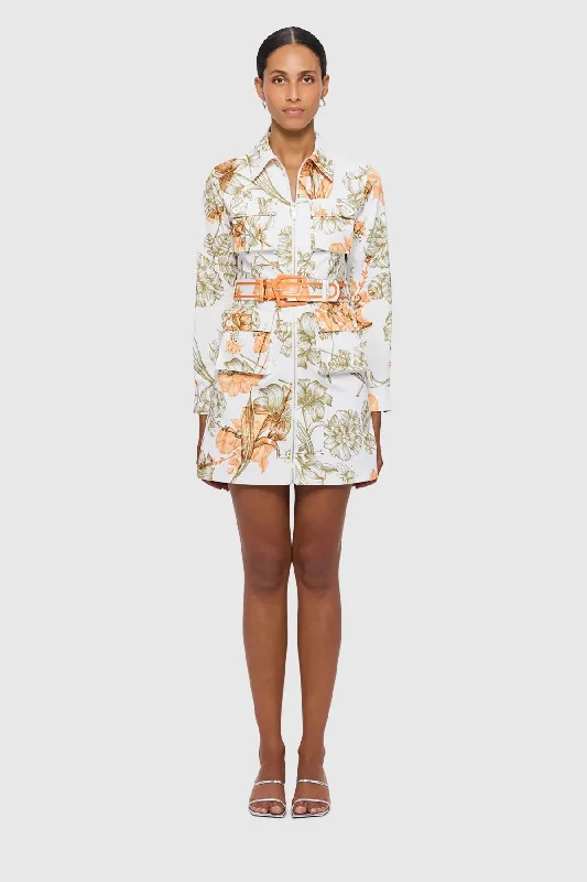 Leo Lin Millie Pocket Shirt Mini Dress - Kumquats