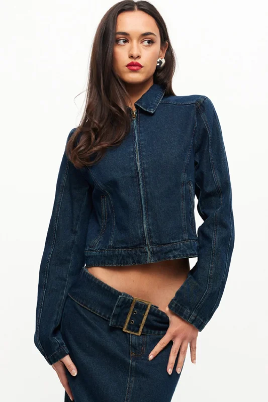 LIONESS Uma Denim Jacket Denim Blue