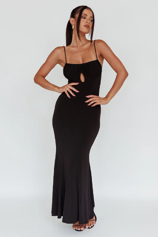 Marcella Keyhole Bust Maxi Dress Black