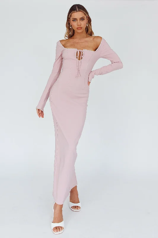 Samantha Pearl Detailing Midi Dress Blush