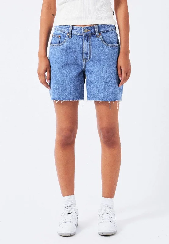 Dr. Denim - Rose Shorts Stream Sky Retro Raw Hem - Shorts