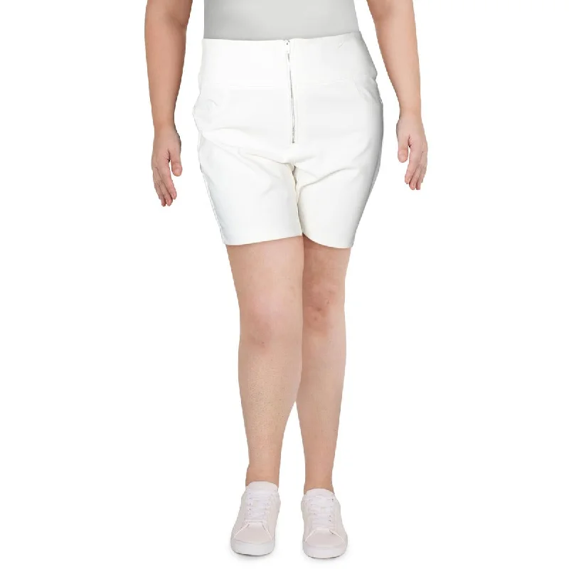 Womens High Waist Solid Bike Shorts