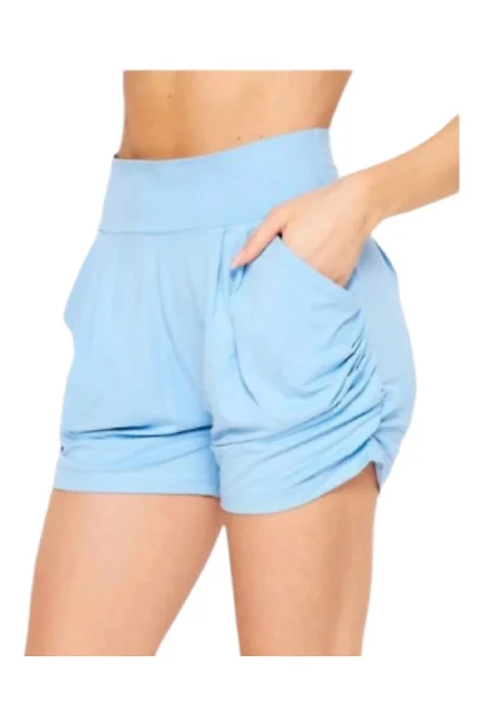 Women's Lounge Shorts With Pockets In Sky Blue