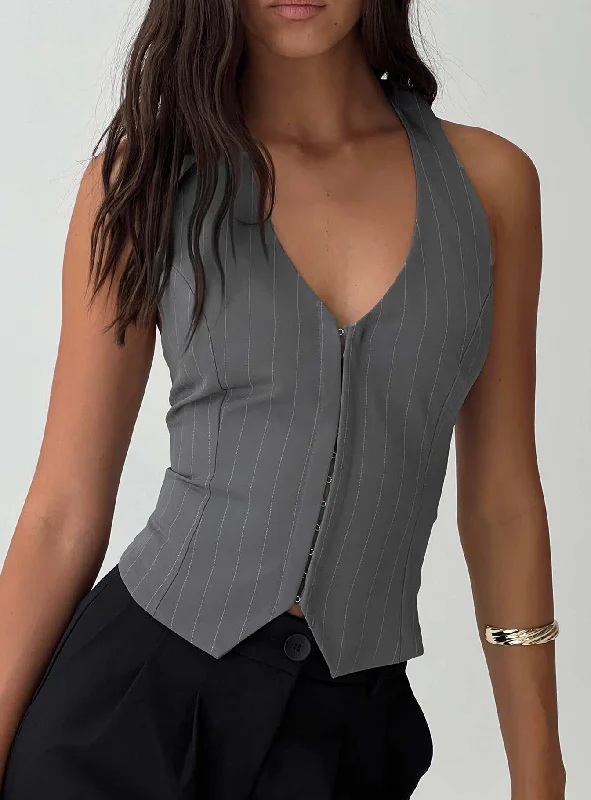 Anatolius Top Pinstripe Grey