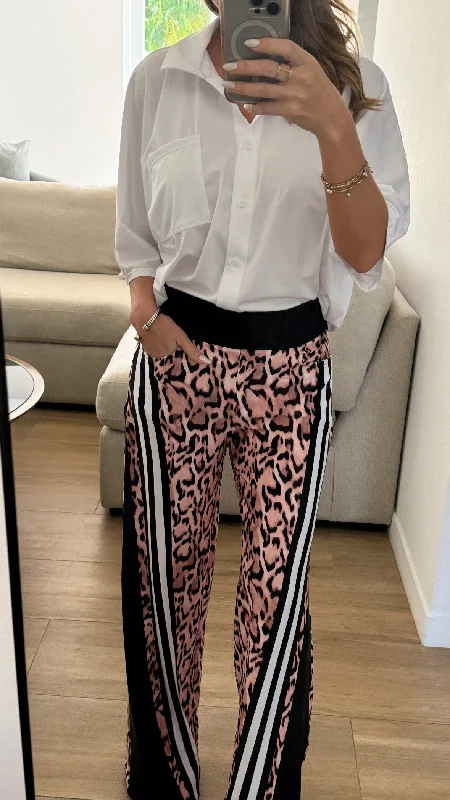 Animal Print White Lines Pant