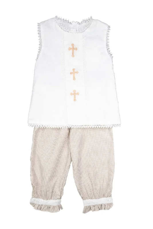 Girls French Knot Cross Pantaloon Set