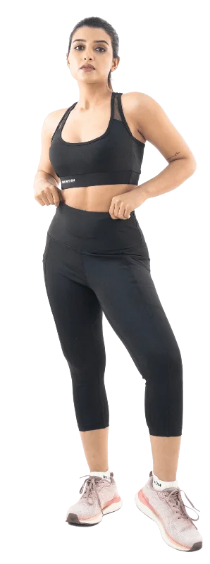 Black High Waist Capri Pant