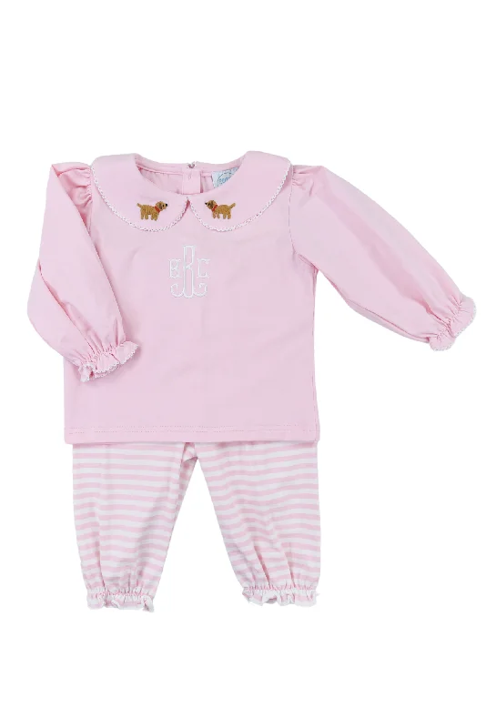 Precious Puppy Girls Knit Pant Set