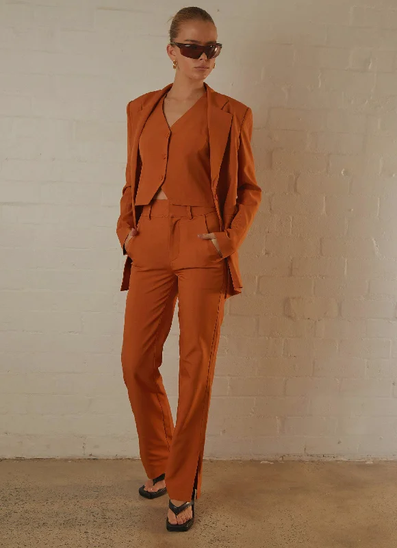 Tess Suit Pants - Terracotta